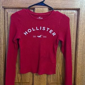Red long sleeve hollister top